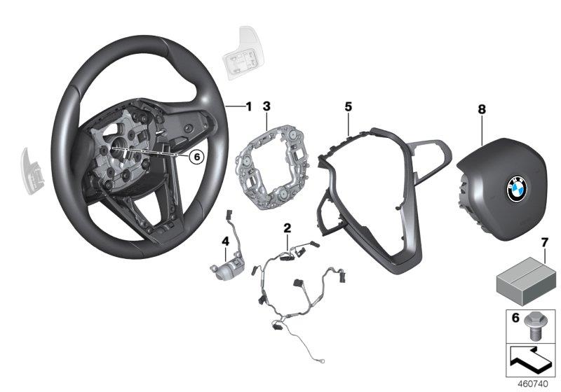 Diagram Sports st. wheel airbag multif./paddles for your 2019 BMW 750i   
