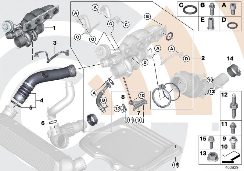 Diagram Exhaust turbo.and Value Line install.kit for your 2013 BMW X6   