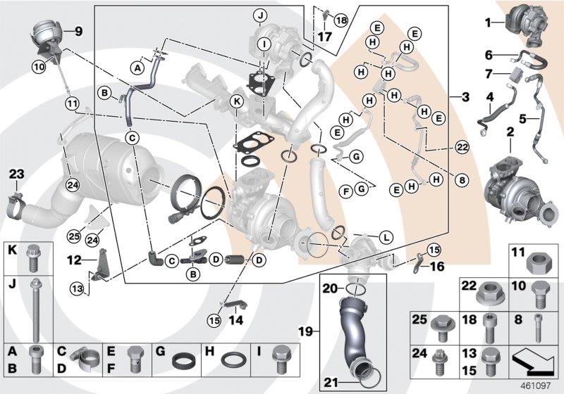 Diagram Exhaust turbo.and Value Line install.kit for your 1995 BMW