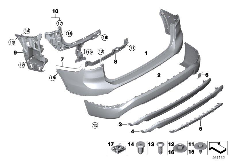 Diagram Trim cover, rear for your BMW