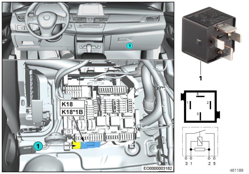 Diagram Relay for heated windshield K18 for your 2017 BMW X1   