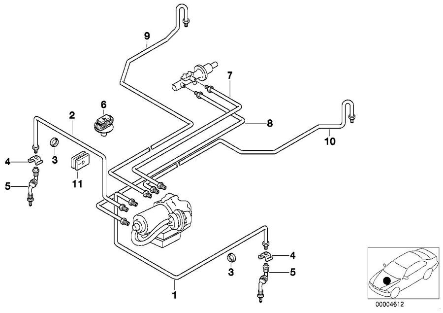 Diagram Brake pipe front ABS/ASC+T for your 2013 BMW 750LiX   