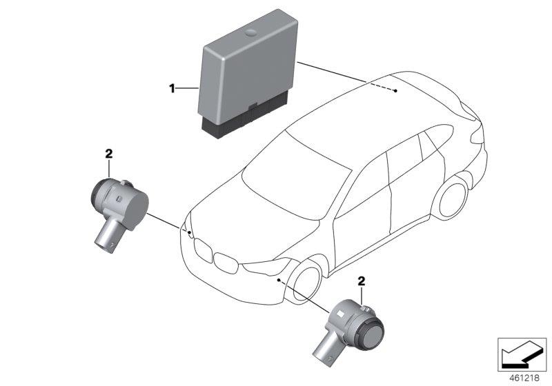 Diagram Parking Manoeuvre Assistant (PMA) for your 2010 BMW 740i   