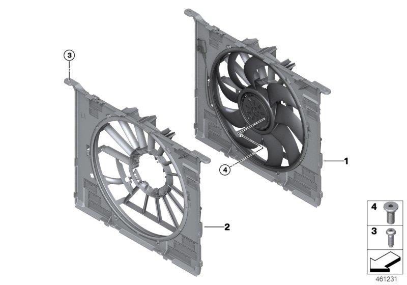 Diagram Fan housing, mounting parts for your 1988 BMW M6   