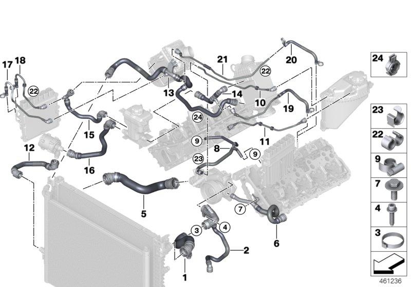 Diagram Cooling system coolant hoses for your 2017 BMW i3   