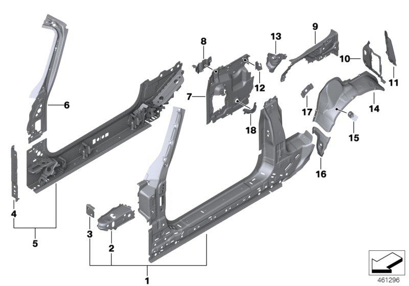 Diagram BODY-SIDE FRAME-PARTS for your MINI