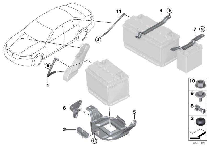 Diagram Battery, surface-mounted parts for your 2017 BMW 750i   