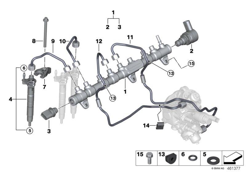 Diagram High pressure accumulator/injector/line for your BMW