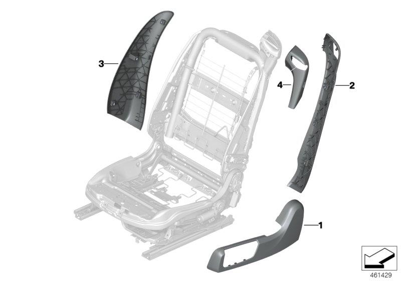 Diagram Individual seat cover panels, front for your BMW