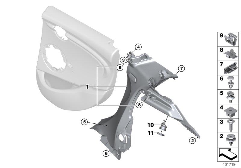 Diagram Lateral trim panel rear for your MINI