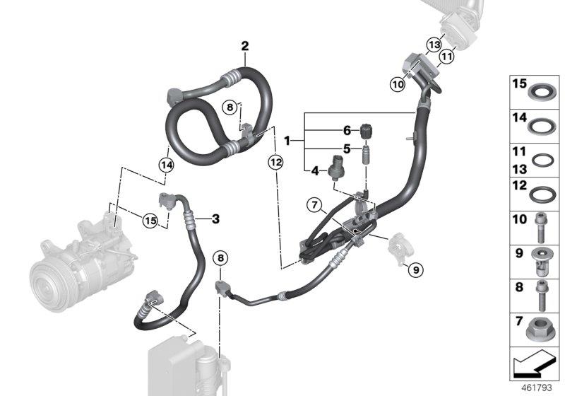 Diagram Coolant lines for your 2016 BMW 330e   