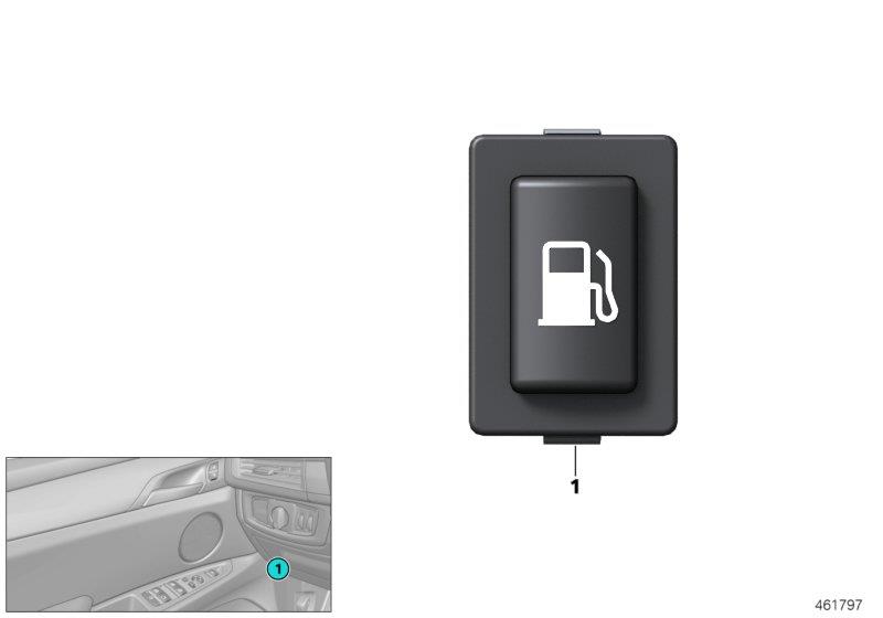 Diagram Switch for fuel cover lock for your BMW