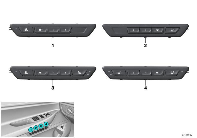 Diagram Seat functions driver"s side for your BMW