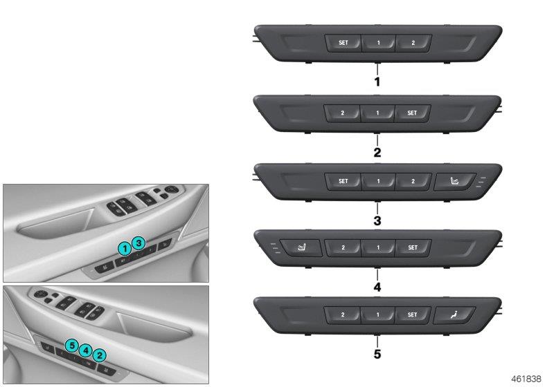 Diagram Seat functions passenger"s side for your BMW