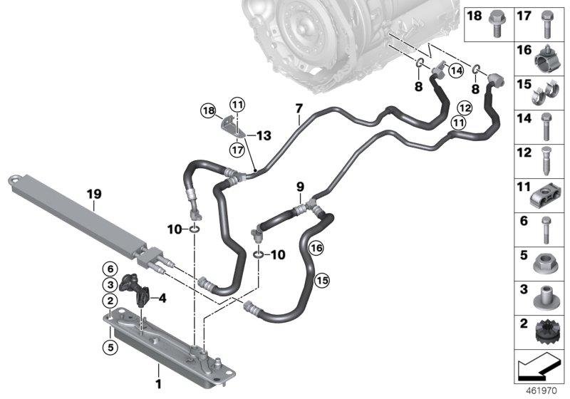 Diagram Heat exch./transmission oil cooler line for your 2016 BMW 330e   