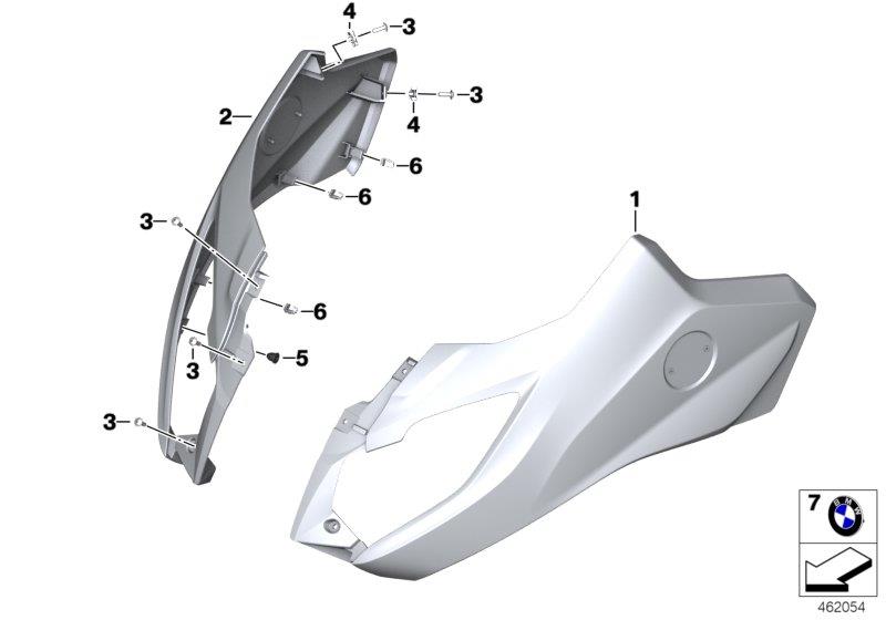 Diagram Trim cover side section, upper for your 2023 BMW S1000XR   