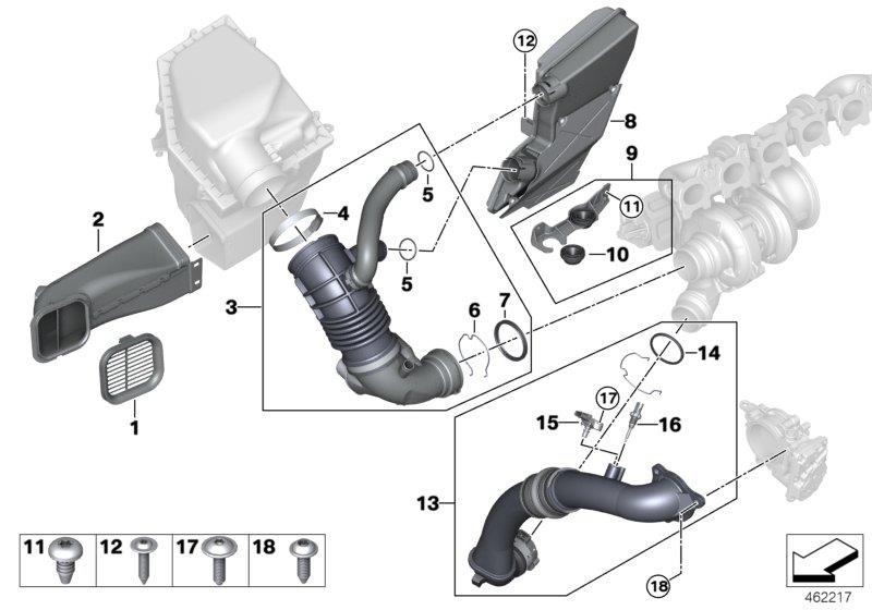 Diagram Air duct for your 2020 BMW 530iX Sedan  
