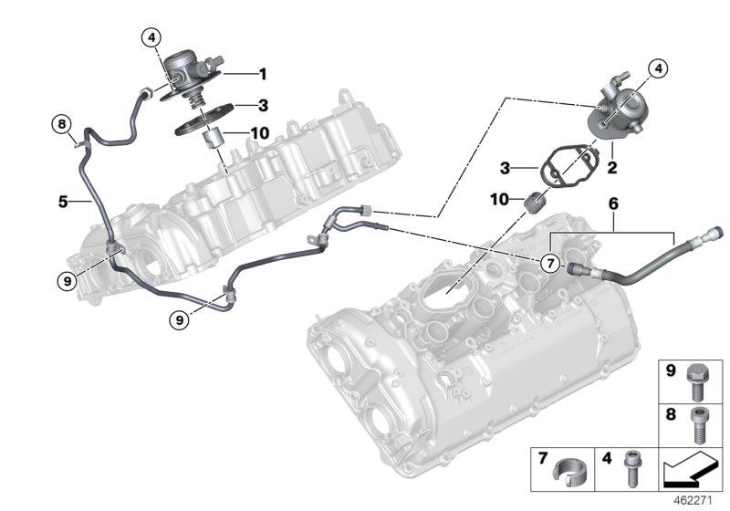 Diagram High-pressure pump/Tubing for your 1996 BMW