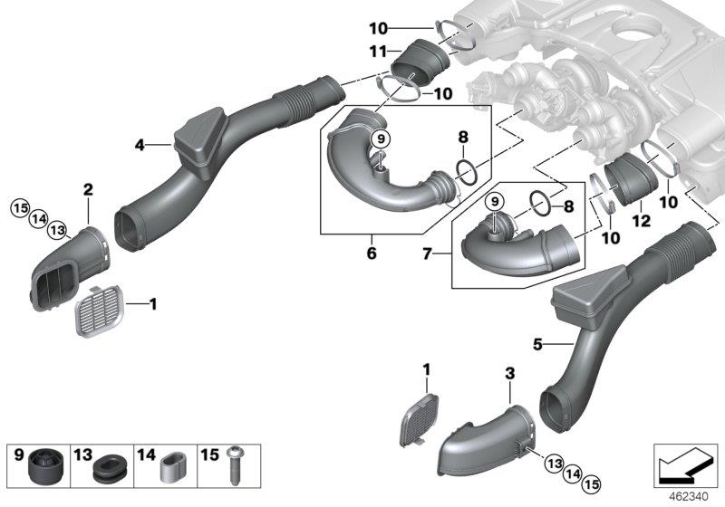 Diagram Air duct for your 2021 BMW 530eX Sedan  