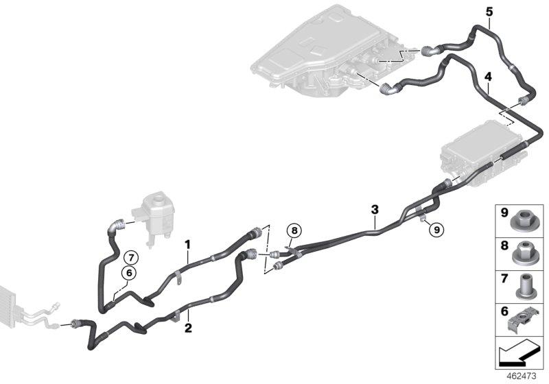 Diagram Cooling system hoses, high-voltage cool for your 2008 BMW M6   