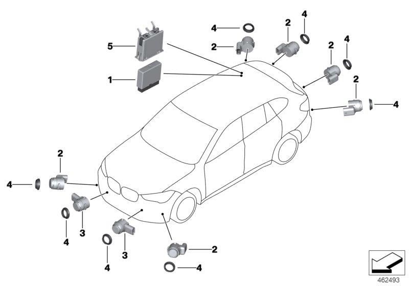 Diagram Park Distance Control (PDC) for your 2015 BMW M6   