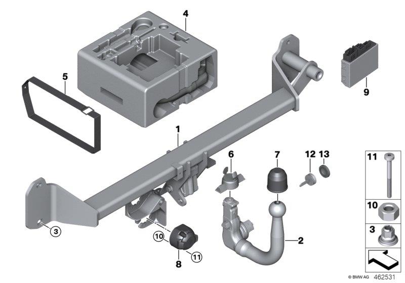 Diagram Towing hitch, detachable for your 1995 BMW