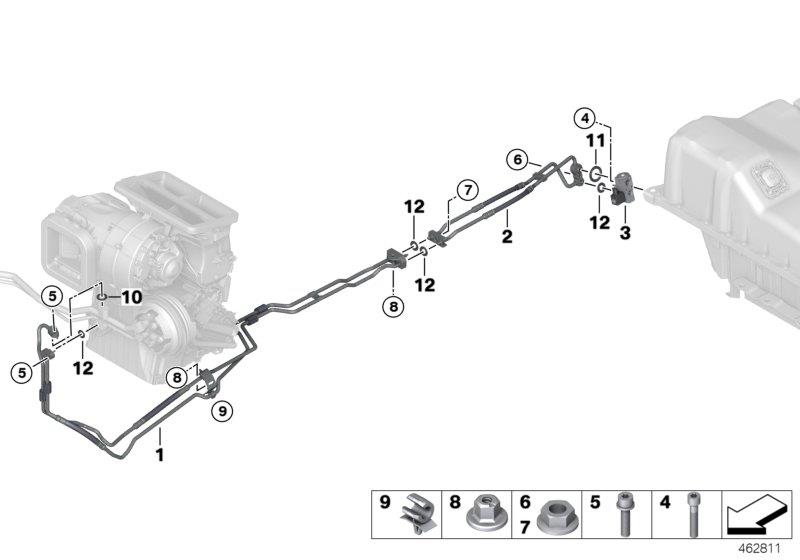 Diagram Refrigerant lines, underfloor for your MINI