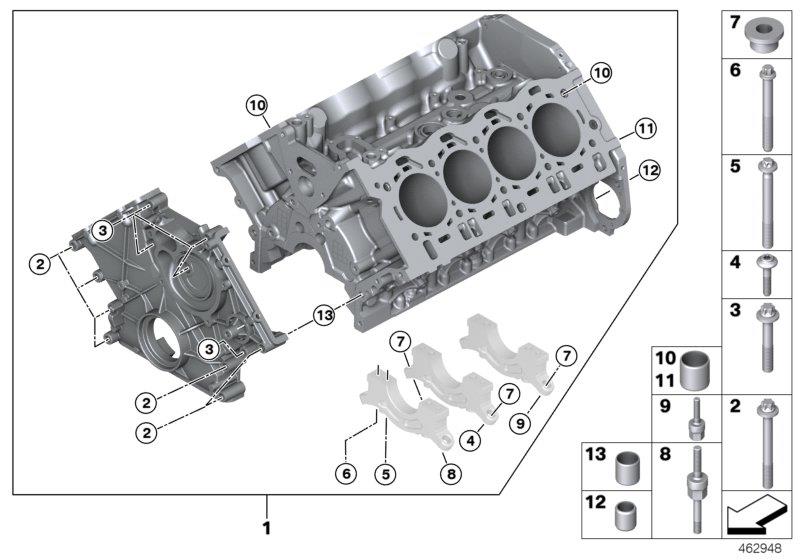 Diagram Engine block for your 2009 BMW X5   