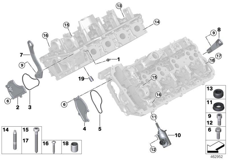 Diagram Cylinder Head Attached Parts for your 1995 BMW
