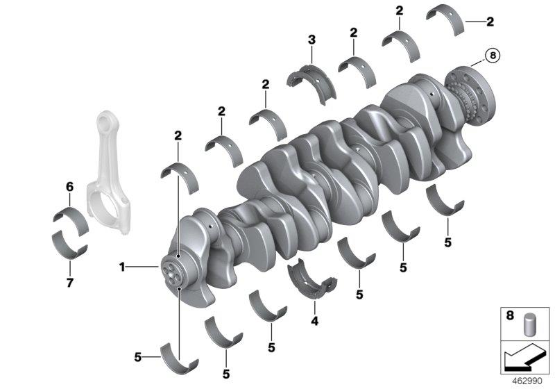 Diagram Crankshaft with bearing shells for your 2021 BMW X2 M35iX  