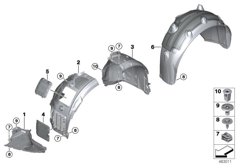 Diagram Wheelarch trim for your BMW 530e  