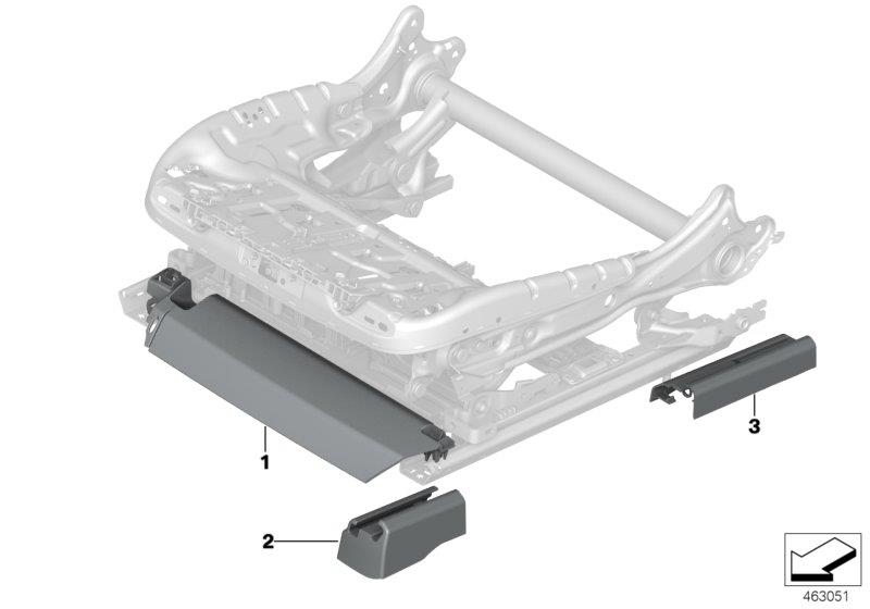 Diagram Indiv.seat trims front "Captains Chair" for your 1998 BMW 540i   