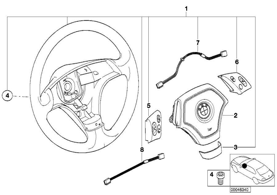 Diagram Airbag sports steering wheel multifunct. for your 2023 BMW X3  30eX 