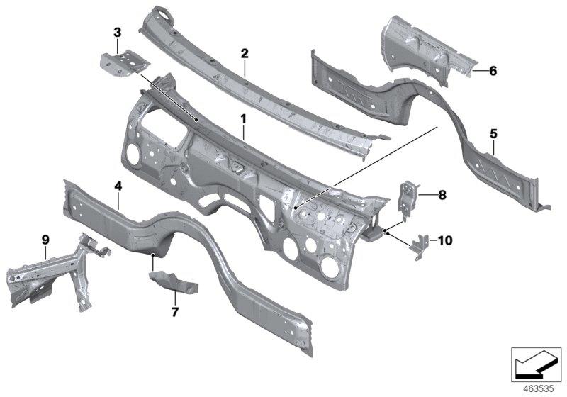 Diagram SPLASH WALL PARTS for your 2010 BMW M6   