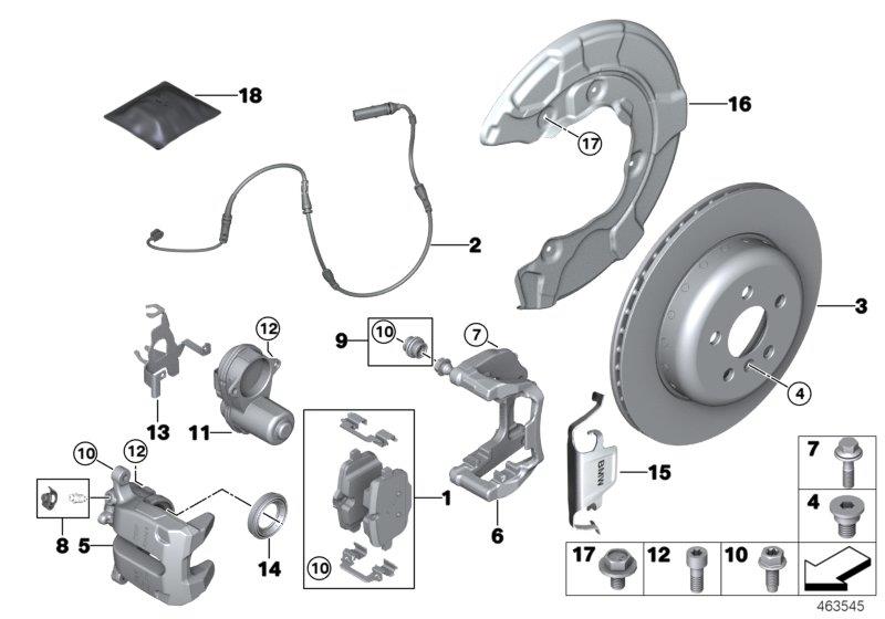 Diagram Rear wheel brake for your BMW X6  