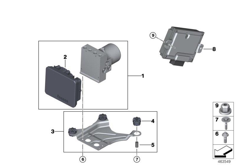 Diagram Hydro unit DSC/control unit/fastening for your BMW