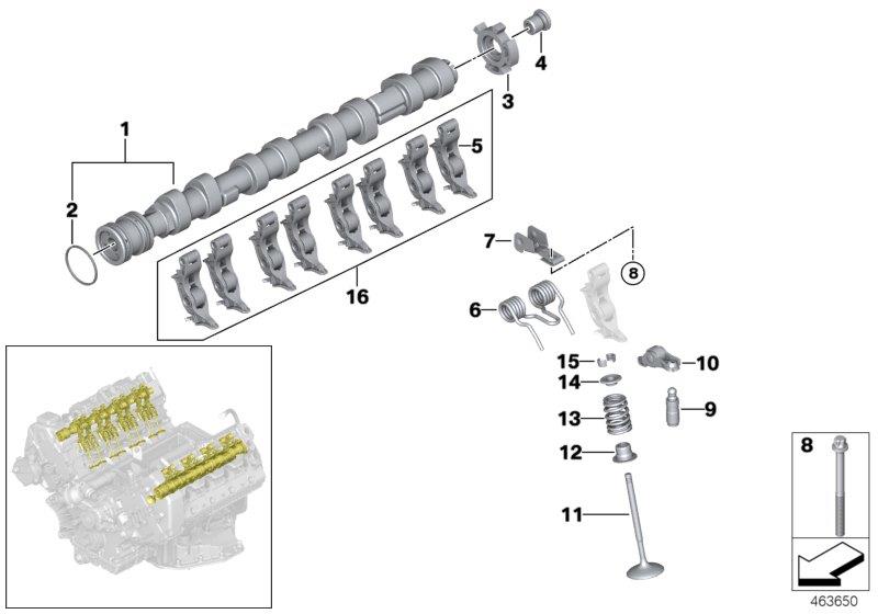 Diagram Valve timing gear, camshaft, inlet for your 2017 BMW 650i   