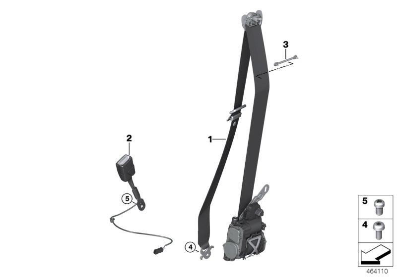 Diagram Safety belt front for your 2012 BMW M6   