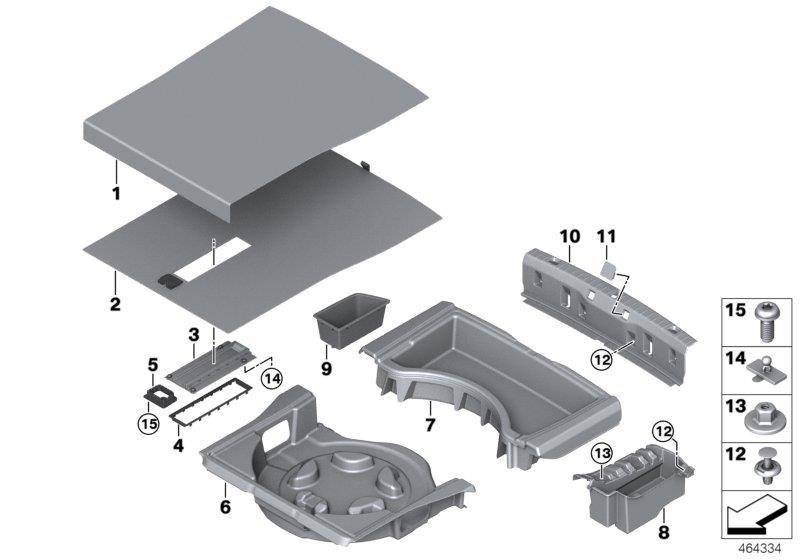 Diagram Trim panel, trunk floor for your 2015 BMW M6   