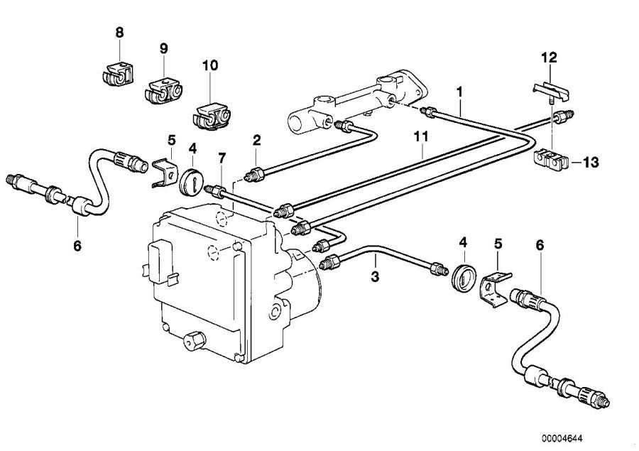 Diagram Brake pipe front abs for your 2009 BMW M6   