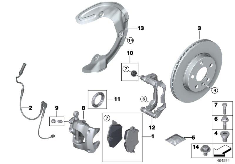 Diagram Front brake pad wear sensor for your BMW 330e  