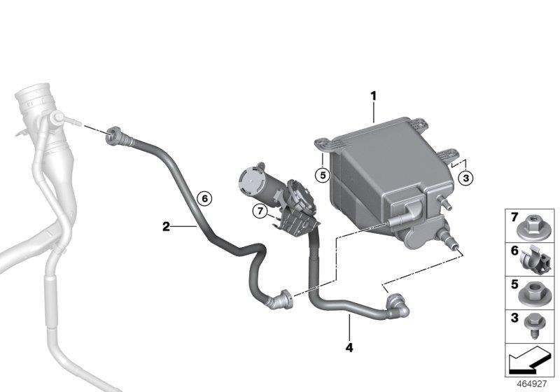 Diagram Activated Charcoal Filter/FUEL VENTILAT for your BMW