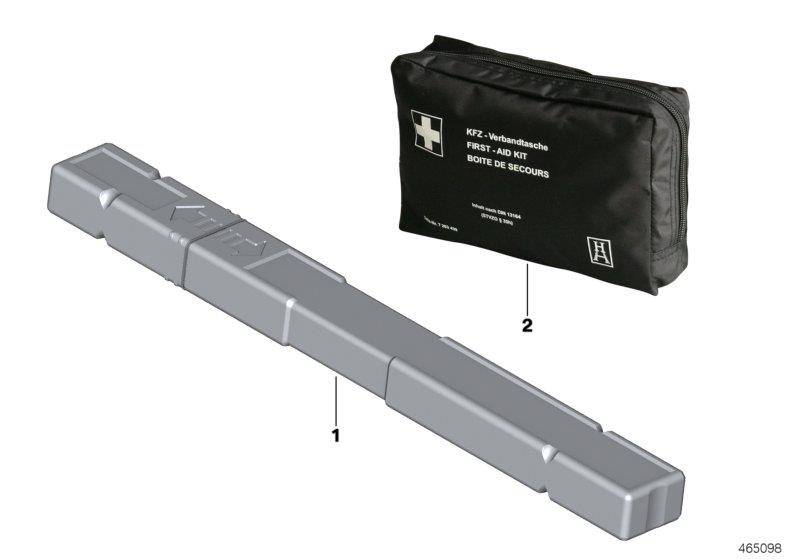 Diagram Warning triangle and first aid kit for your BMW M3  