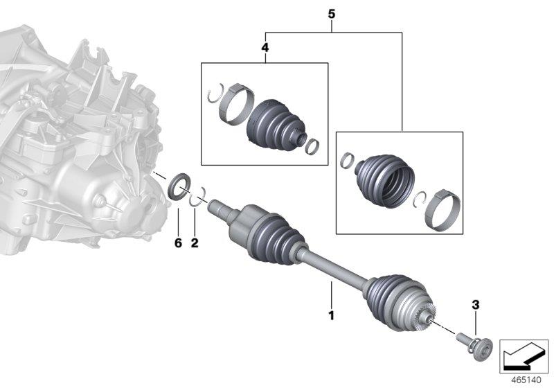 Diagram Output shaft front left for your MINI