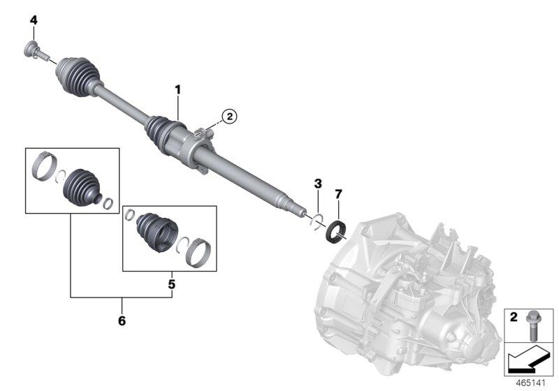 Full size assembly image of Output shaft front right (1/1)