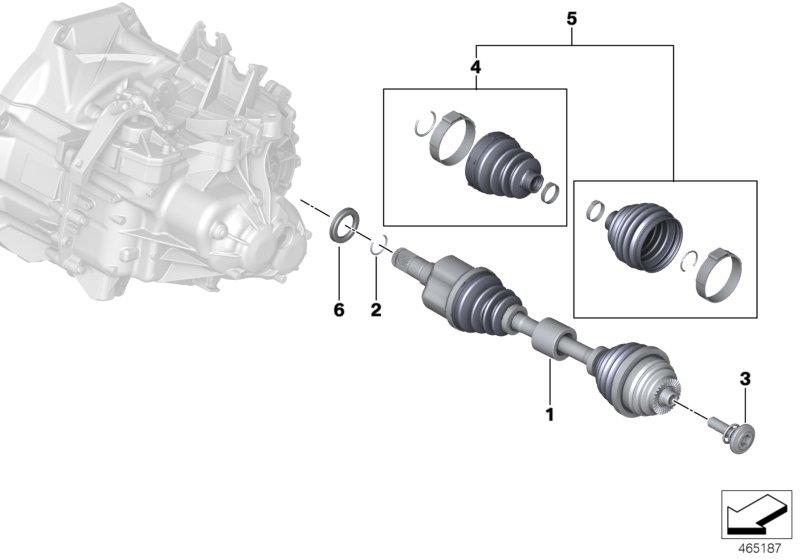 Diagram Output shaft front left for your BMW