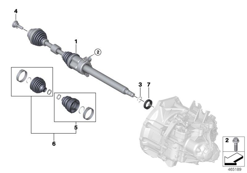 Diagram Output shaft front right for your BMW