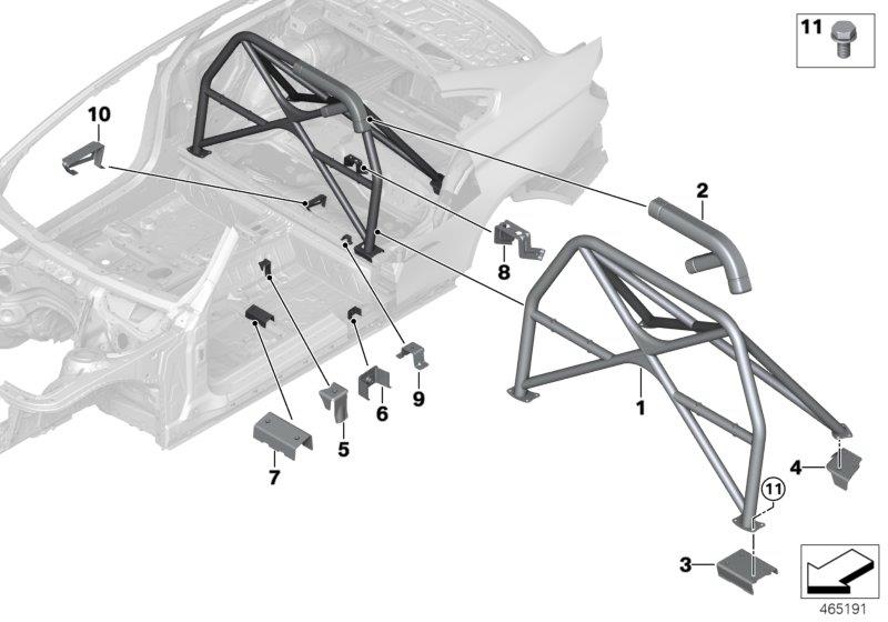 Diagram Bodywork additions, mounted parts for your BMW