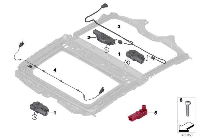 Diagram Panorama glass roof electrical system for your 2014 BMW M6   