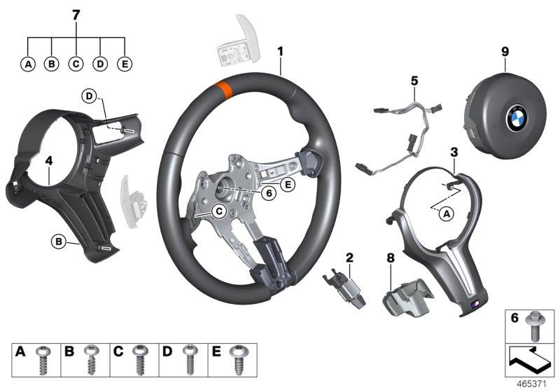 Diagram M Sports steering wheel airbag Alcantara for your BMW 440iX  